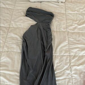 Elegant Gray Strapless Dress